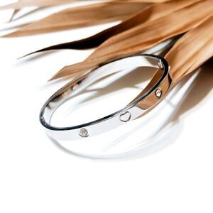 Diamond heart bangle S359